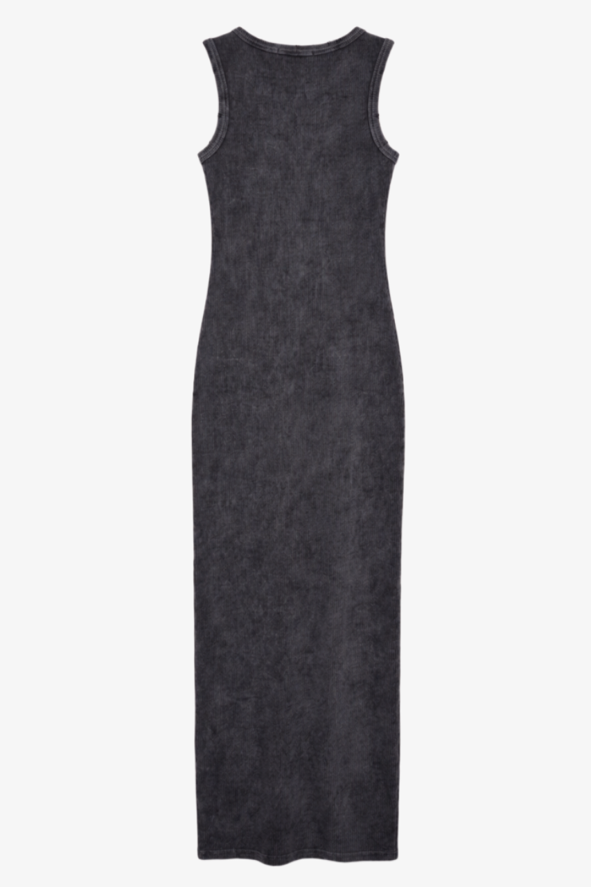 Ribbed Washed Midi Dress