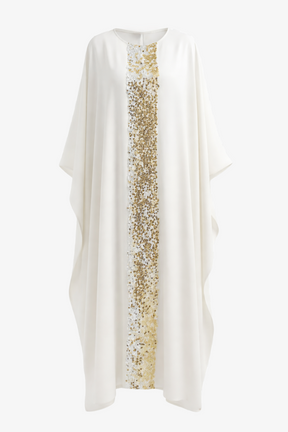 Shimmering Neckline Abaya