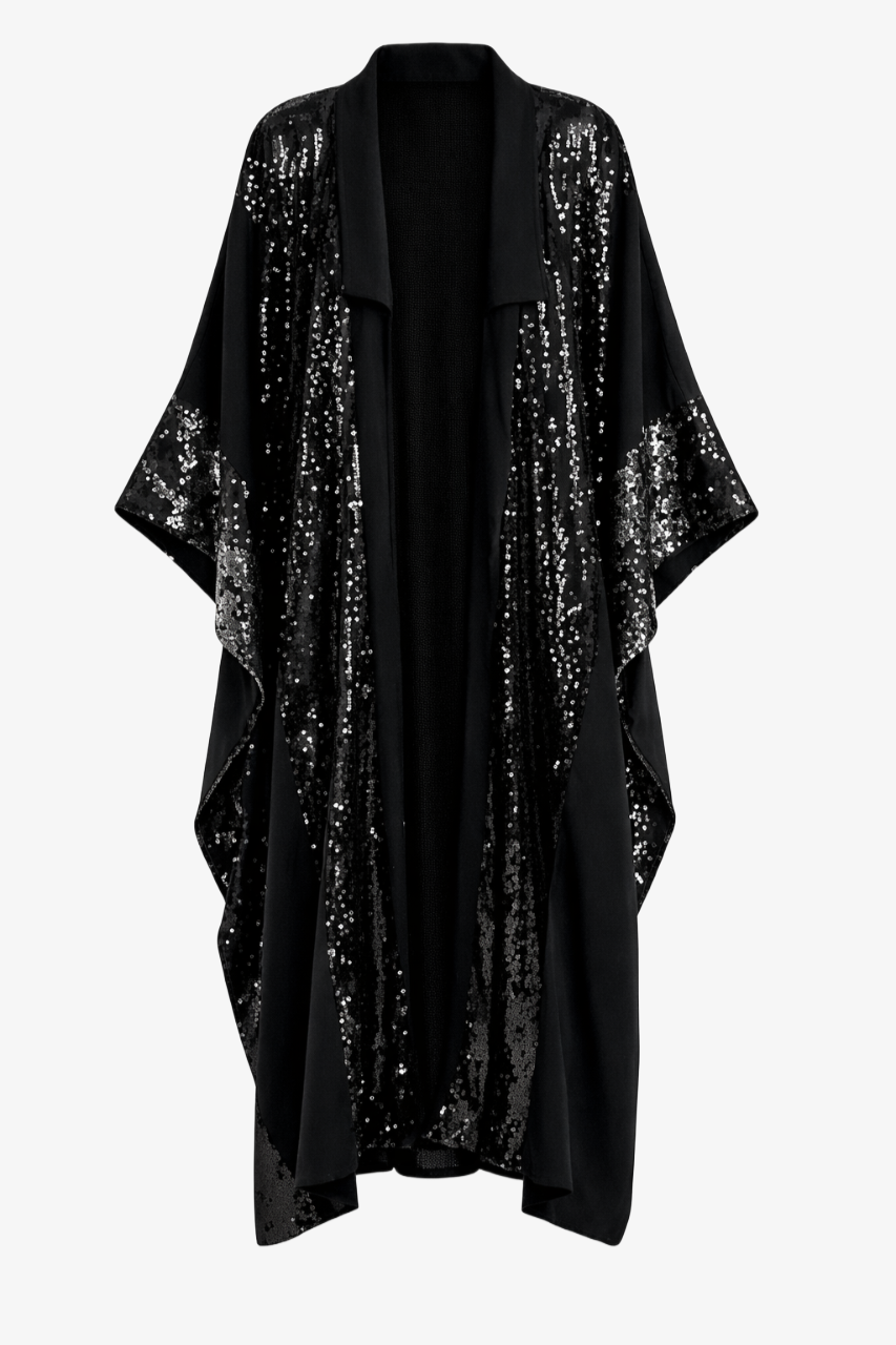 Sequin Detailed Maxi Kimono