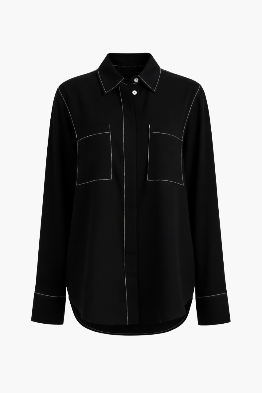 Contrast-Stitch Utility Shirt | | Carina Wear – Carina - كارينا