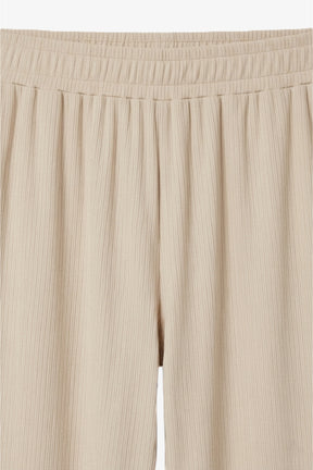 Elastic-Waist Ribbed Pants