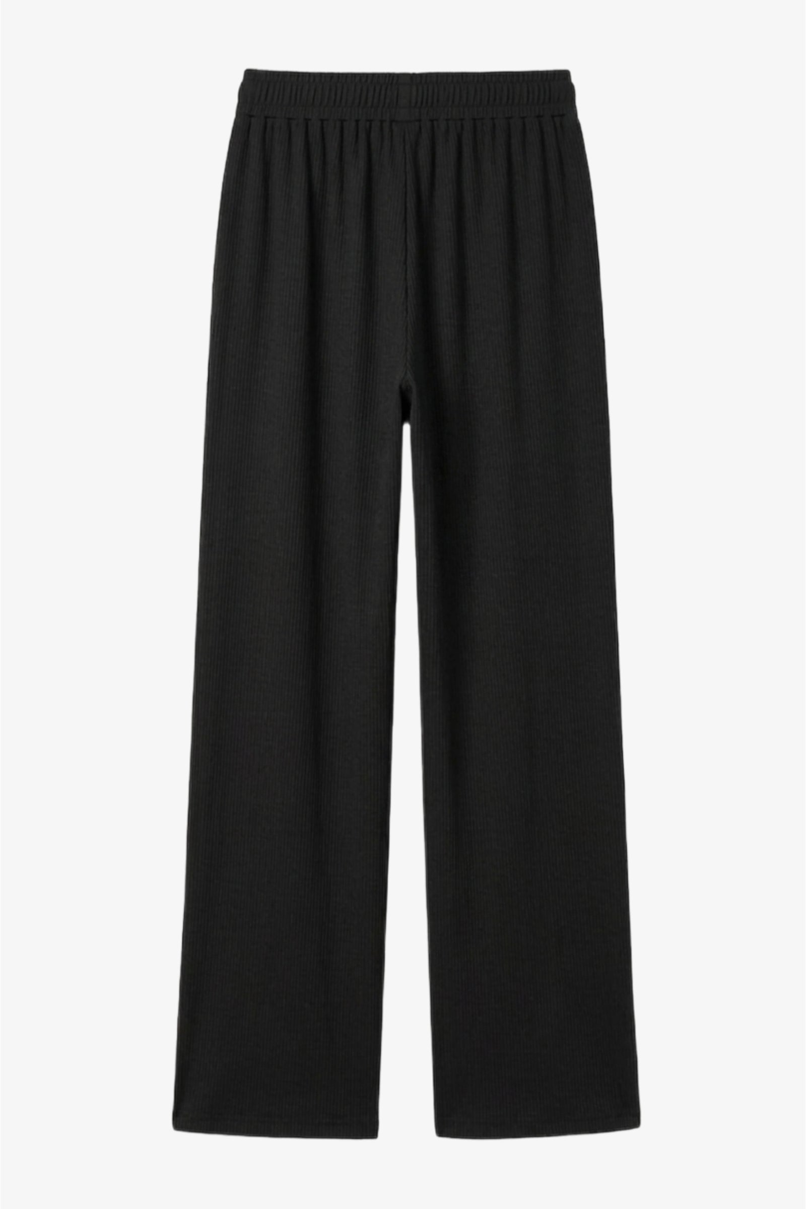 Elastic-Waist Ribbed Pants