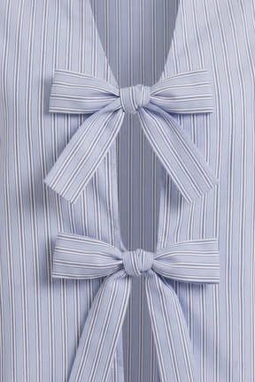 Striped Tie-Front Shirt