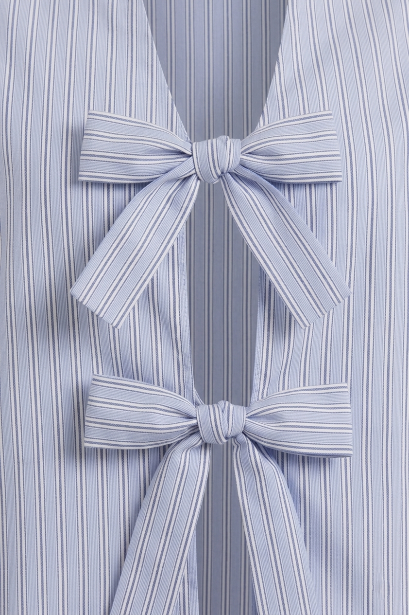 Striped Tie-Front Shirt