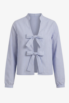 Striped Tie-Front Shirt
