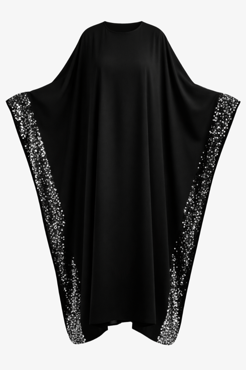 Sequin-Trimmed Abaya