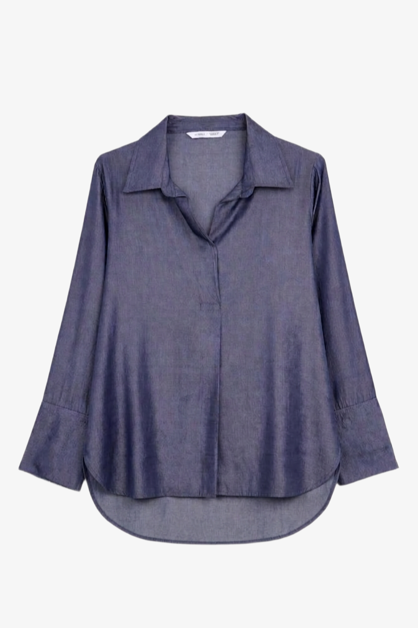 Relaxed High-Low Blouse