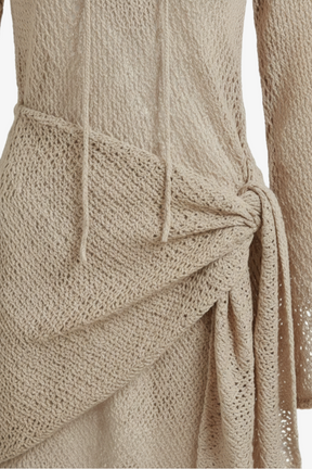 Perforated Pattern Beach Dress