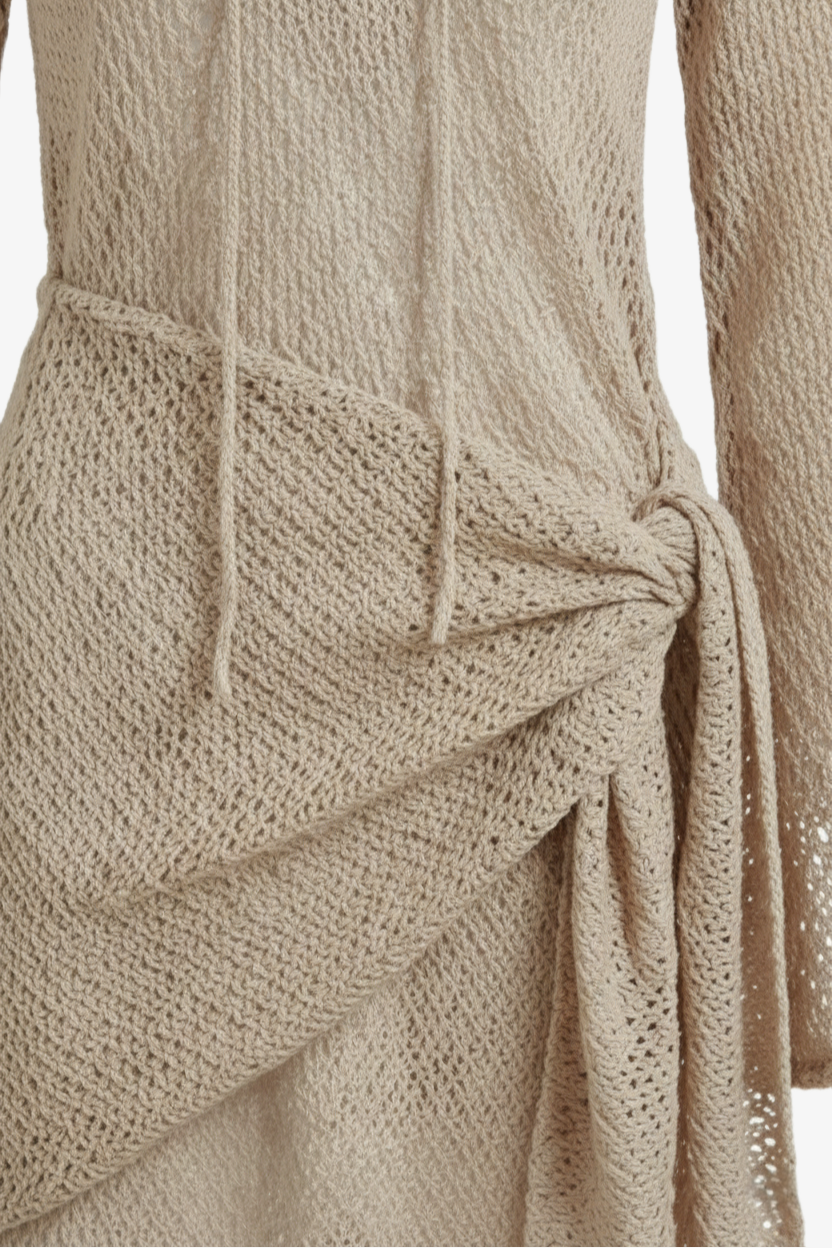 Perforated Pattern Beach Dress