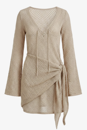Perforated Pattern Beach Dress