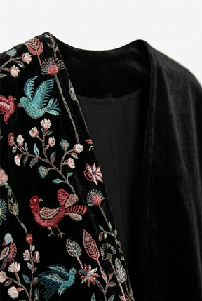 Side-Embroidered Poncho