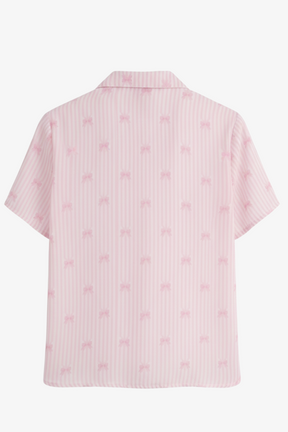 Bow Detail Striped Pyjama Set