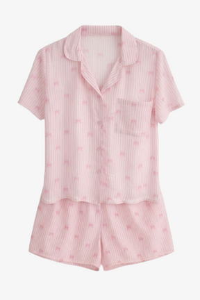 Bow Detail Striped Pyjama Set