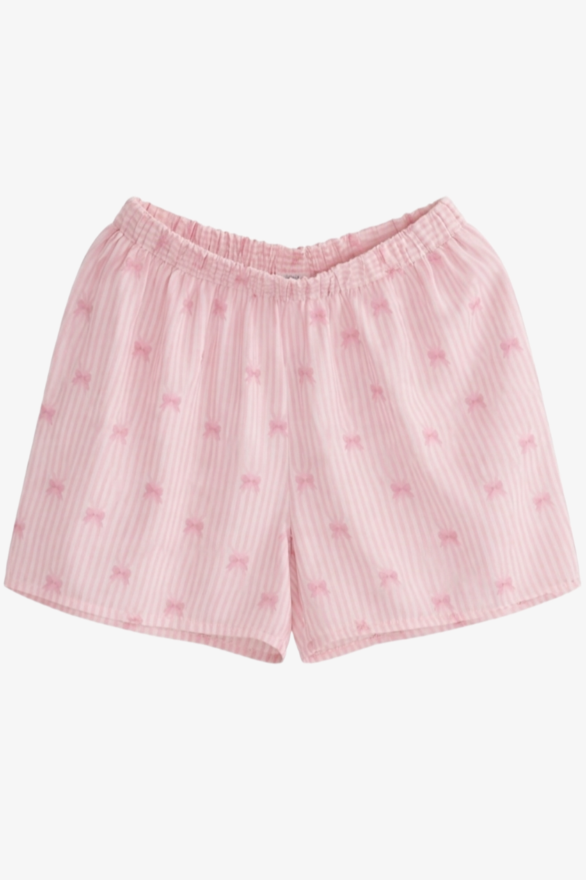 Bow Detail Striped Pyjama Set