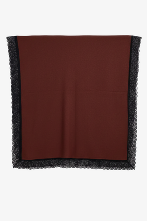 Contrast-Trim Knit Poncho