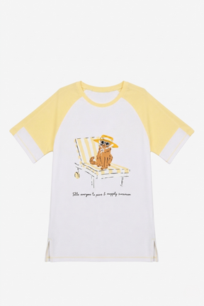 Contrast stitching Night Shirt