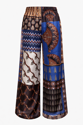 Patchwork Wide-Leg Pants
