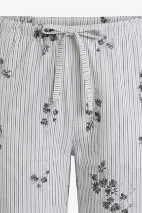 Striped Floral Print Pants