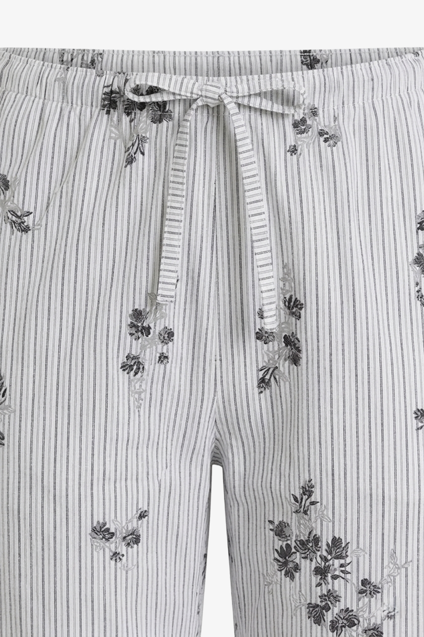 Striped Floral Print Pants
