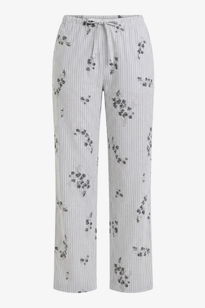 Striped Floral Print Pants