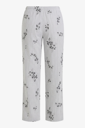 Striped Floral Print Pants