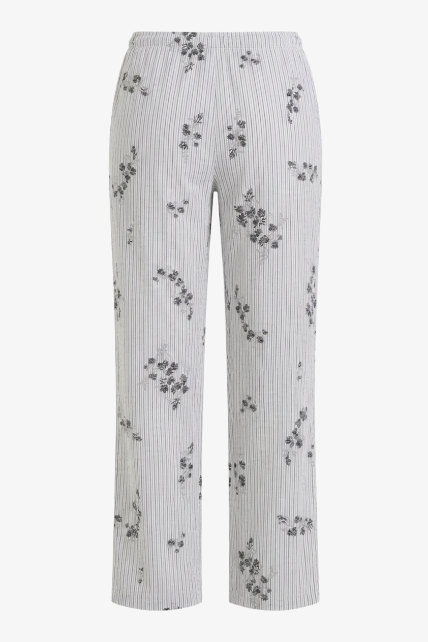 Striped Floral Print Pants