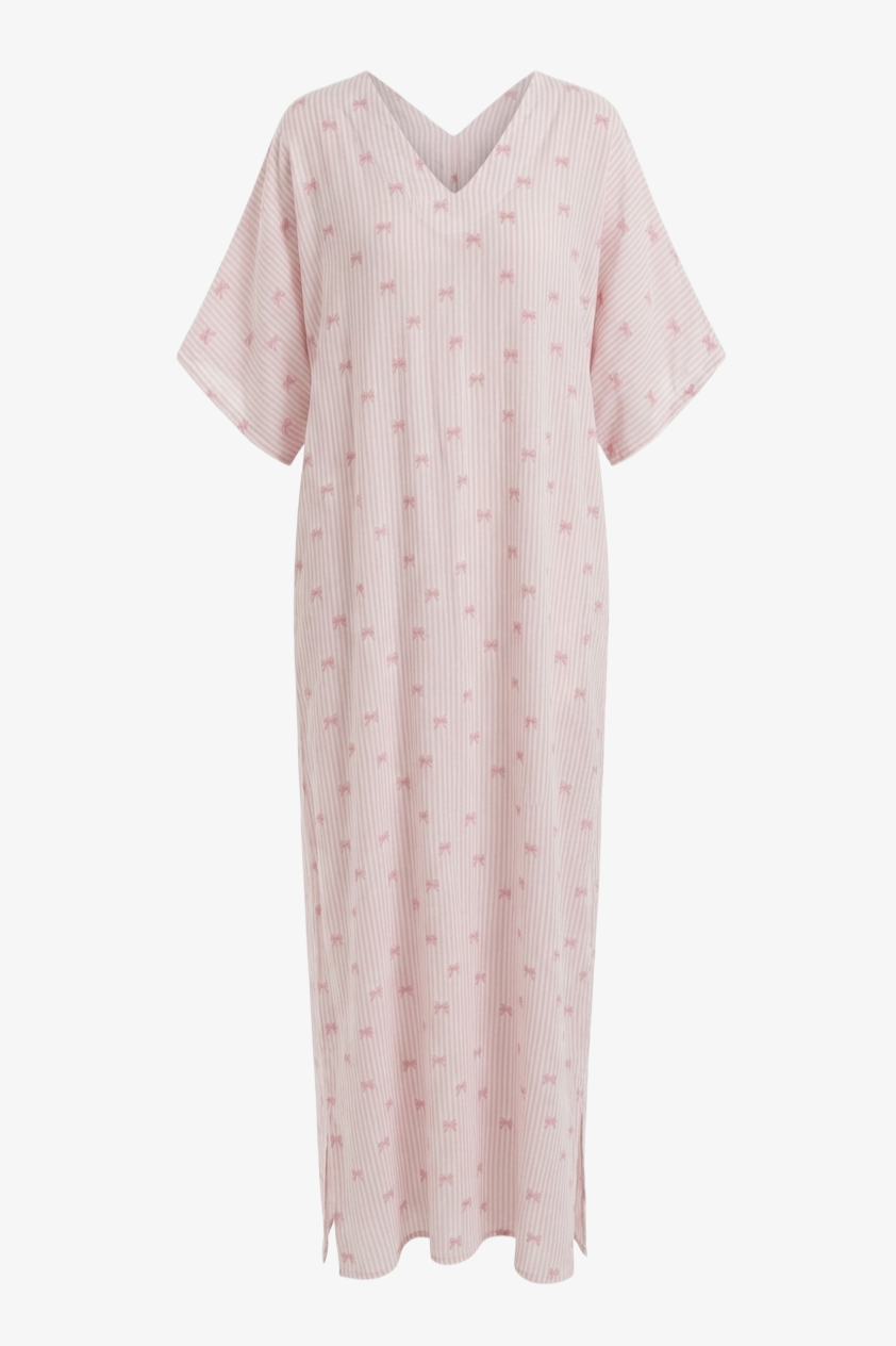 Bow-Print Maxi Nightgown