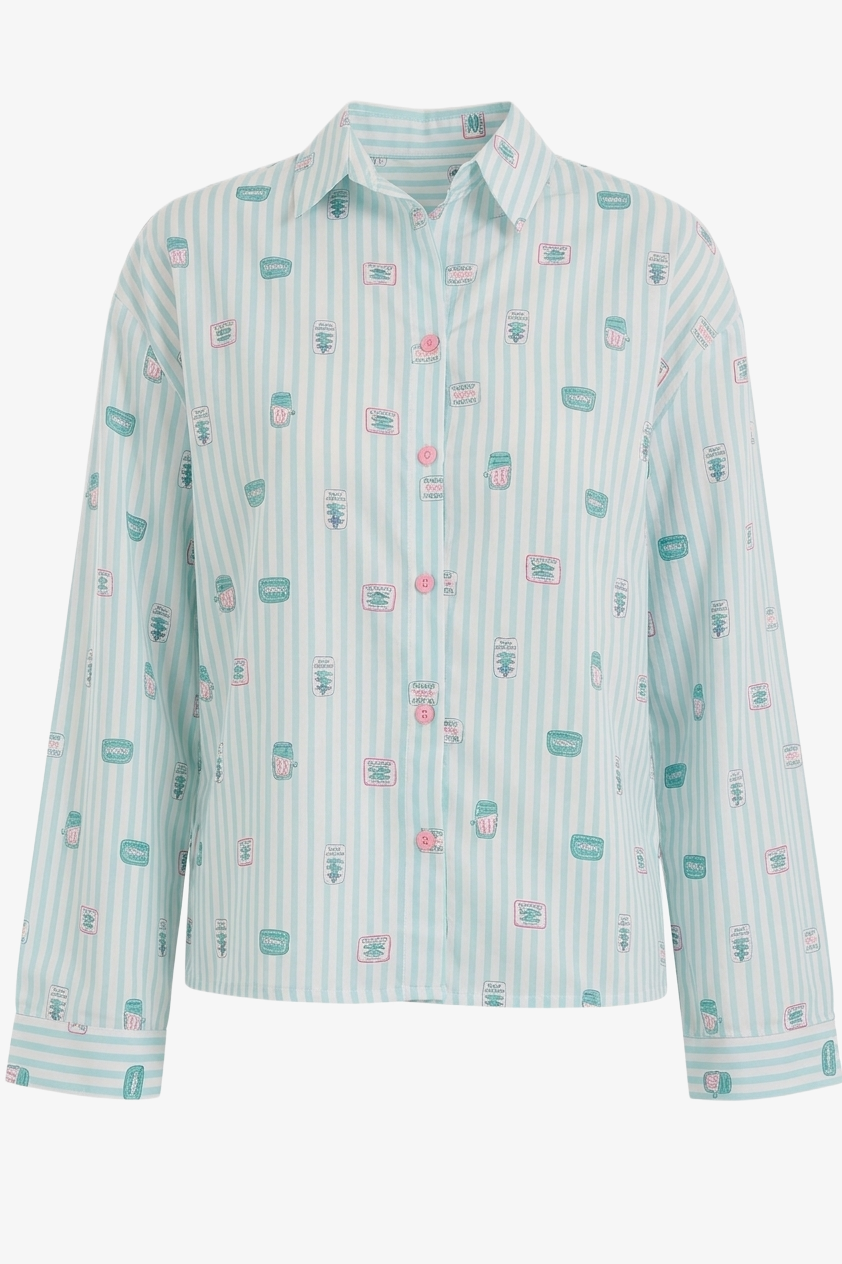 Striped Printed Pyjama Set