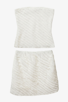 Ruffled Strapless Beach Set