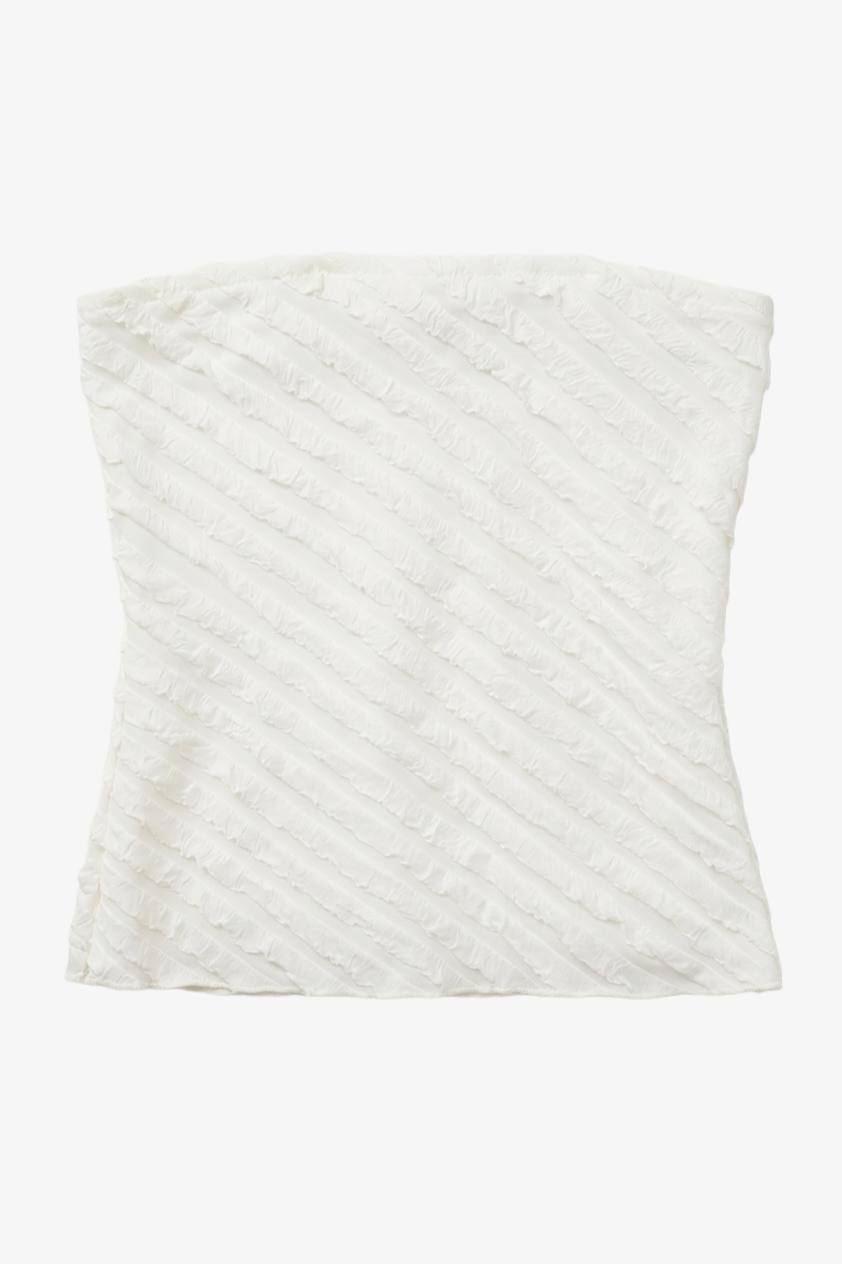 Ruffled Strapless Beach Set