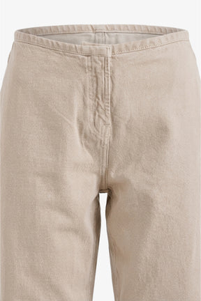 Hidden-Closure Denim Pants