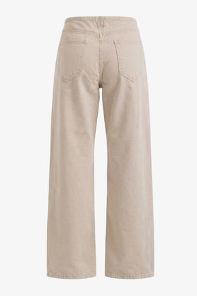 Hidden-Closure Denim Pants