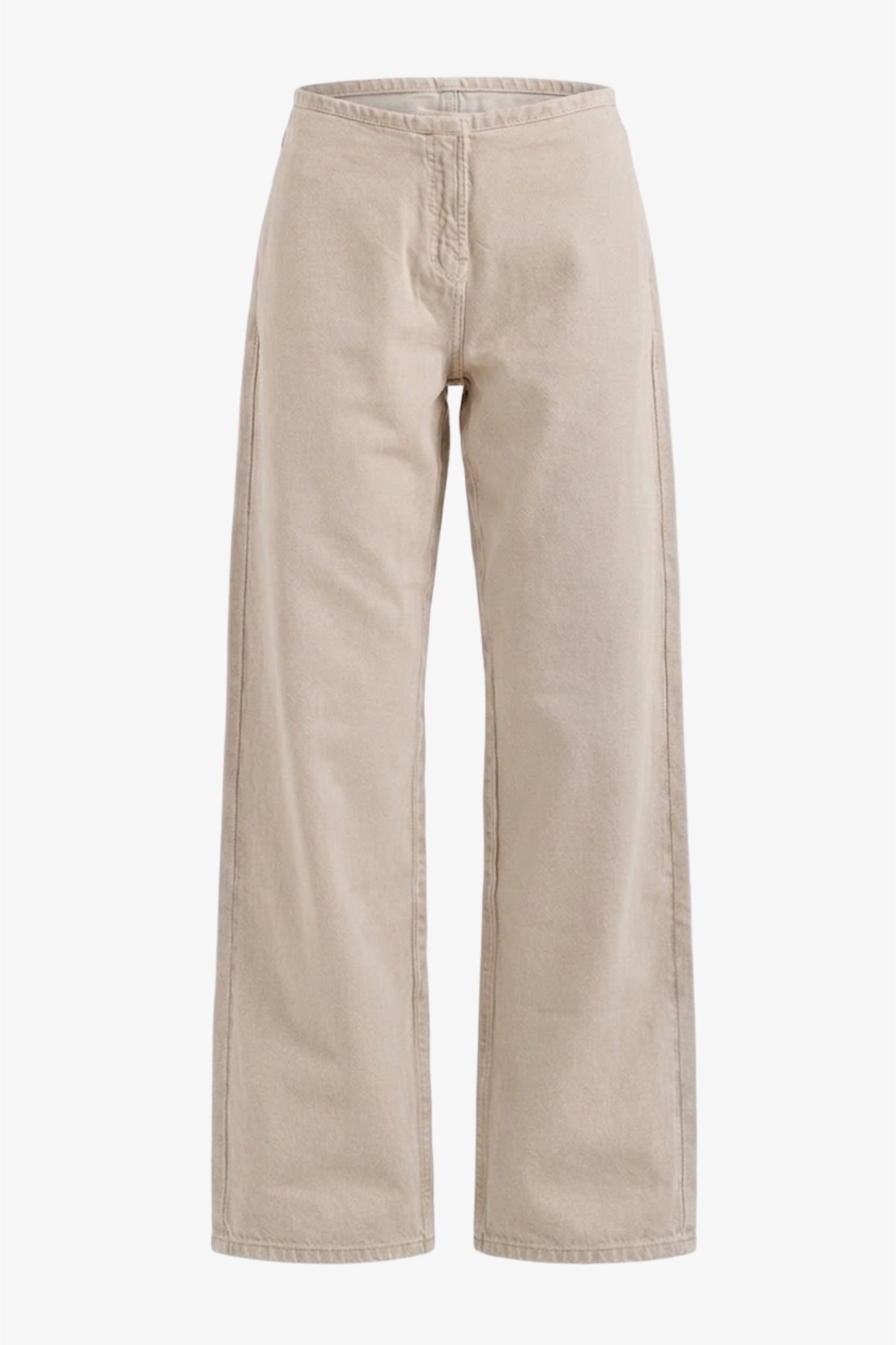 Hidden-Closure Denim Pants