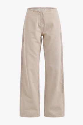 Hidden-Closure Denim Pants