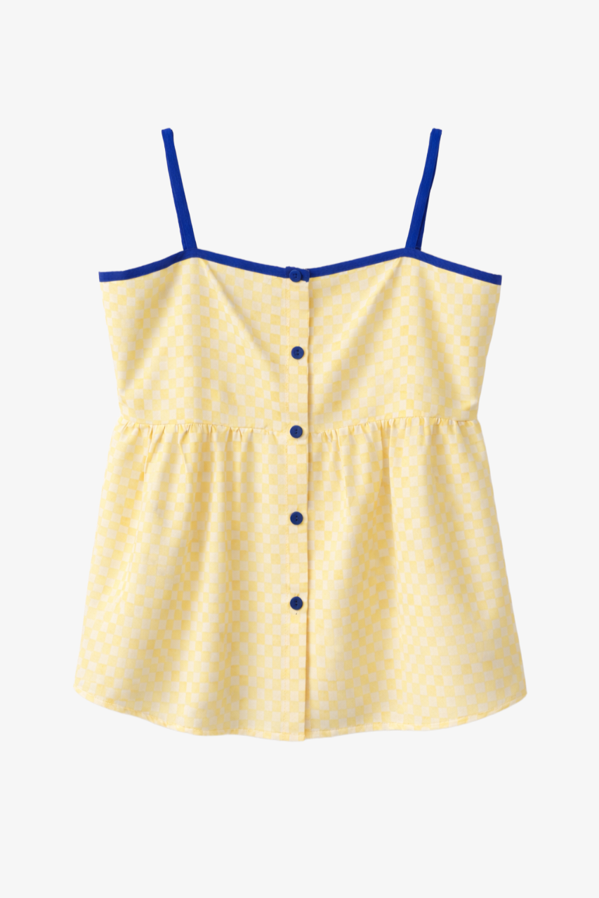 Sleeveless Checkered Pyjama Set