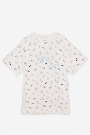 Tossed Graphic Print Nightshirt