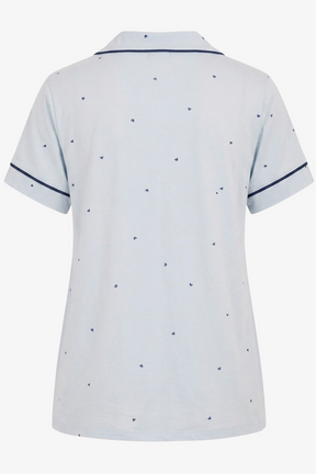 Heart-Print Piped Pyjama
