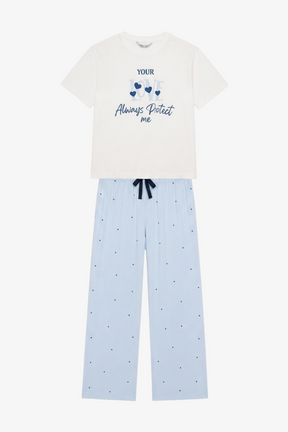Printed-Dotted Pyjama Set