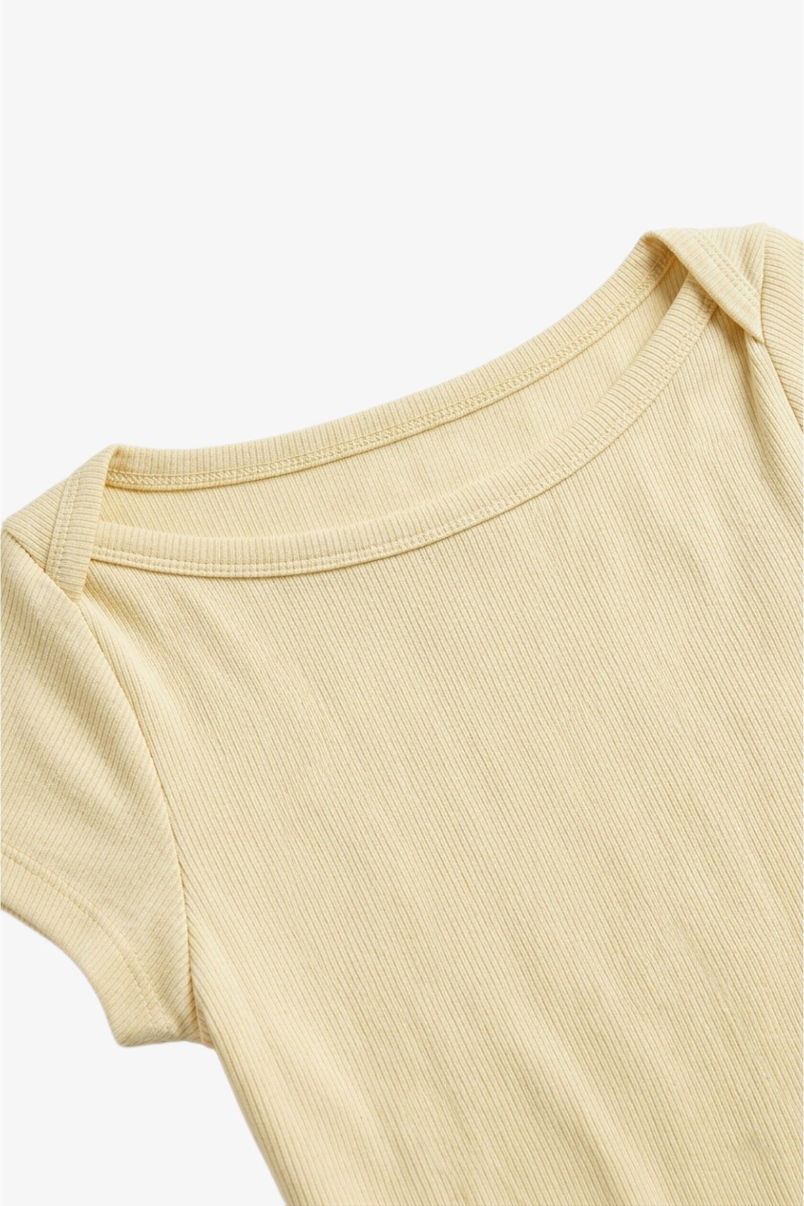 Boat-Neck Ribbed Top