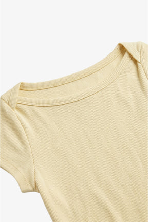 Boat-Neck Ribbed Top
