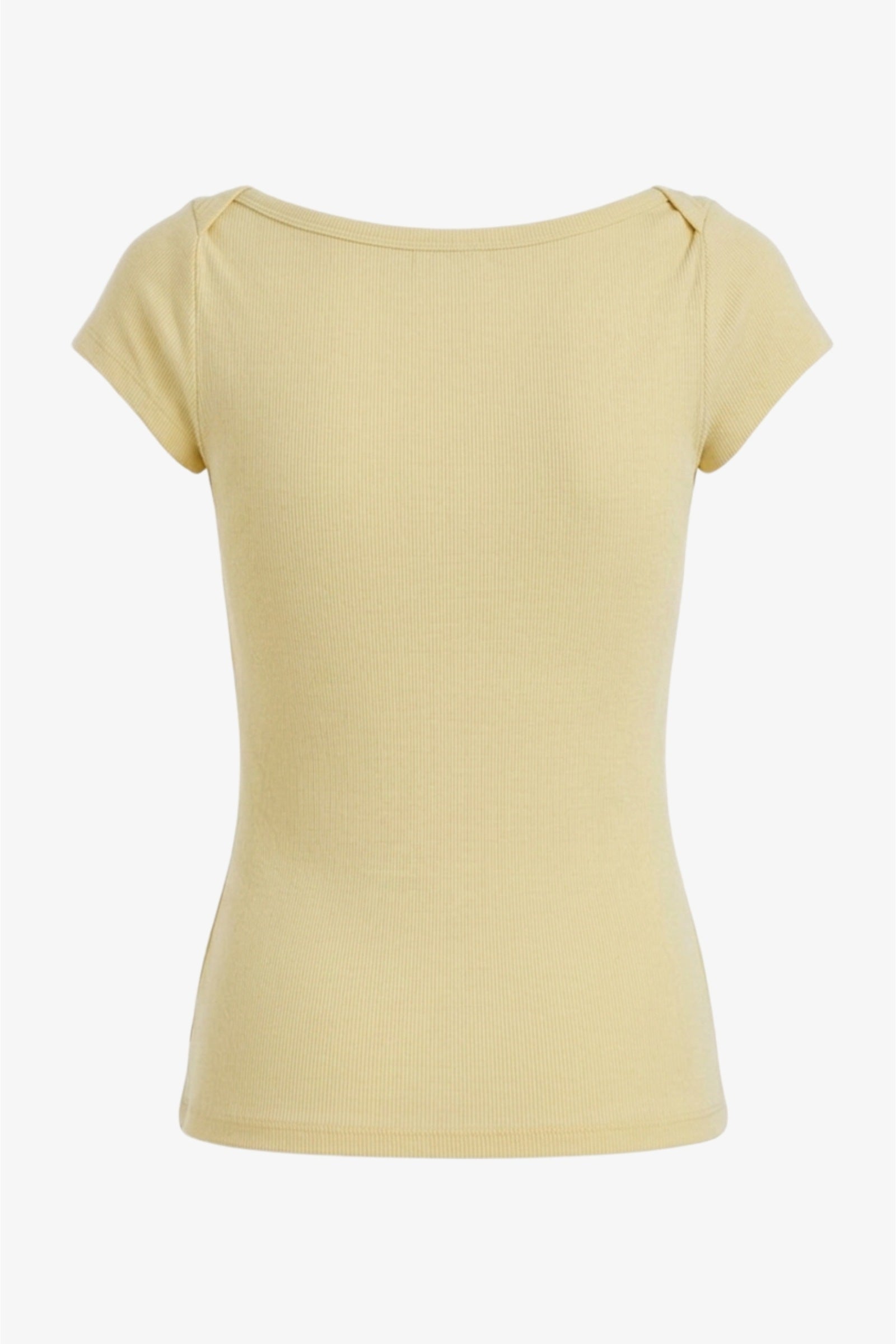 Boat-Neck Ribbed Top