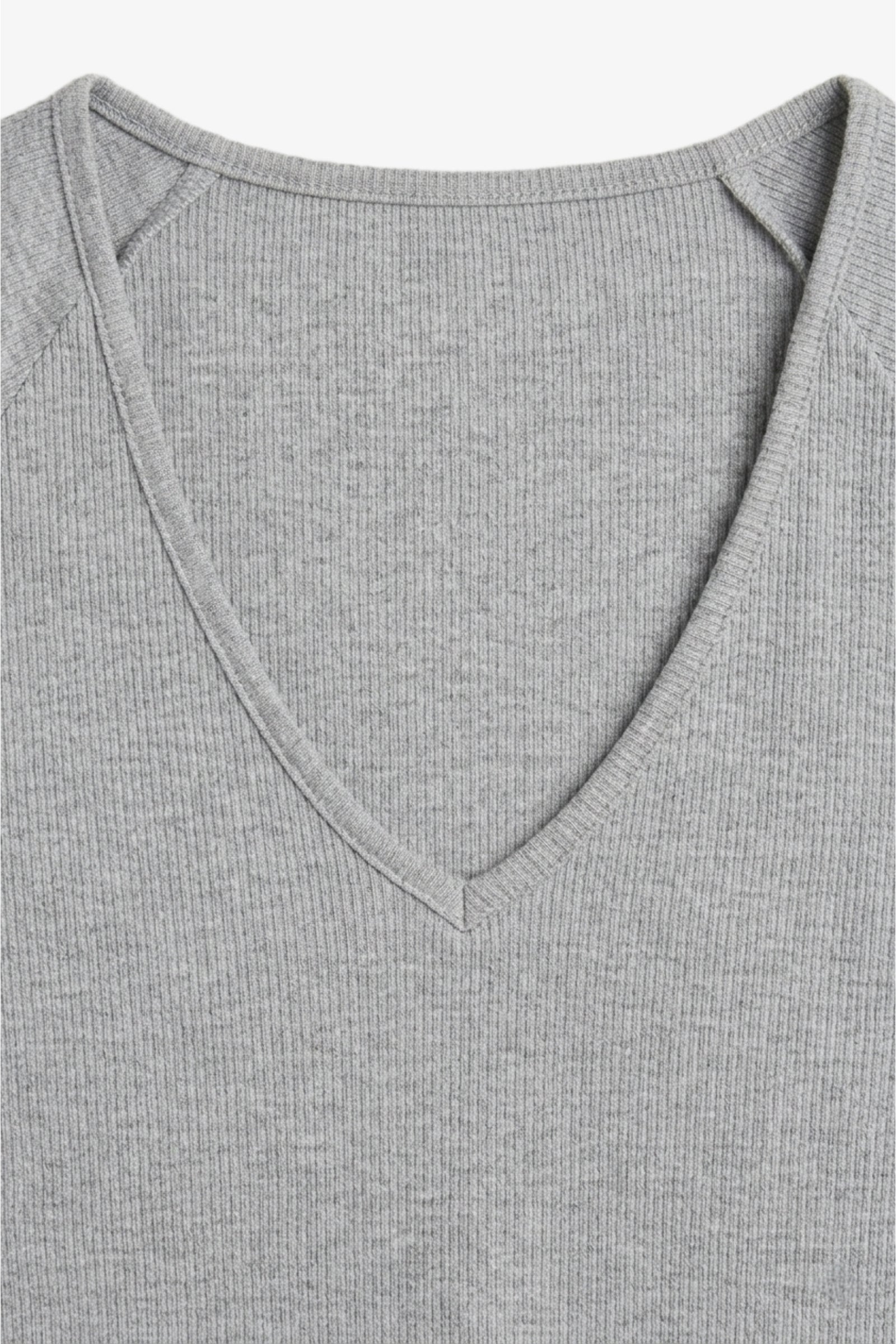 V-Neck Ribbed Top
