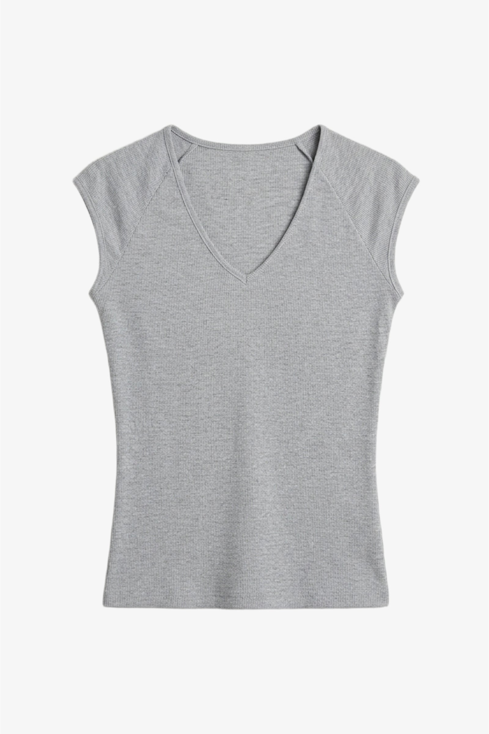 V-Neck Ribbed Top