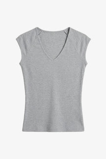 V-Neck Ribbed Top