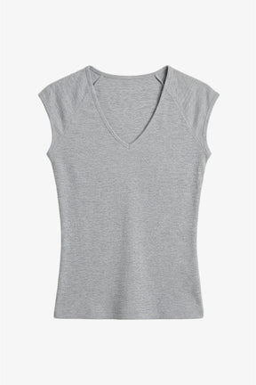 V-Neck Ribbed Top