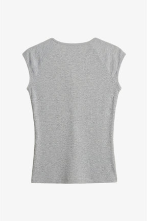 V-Neck Ribbed Top