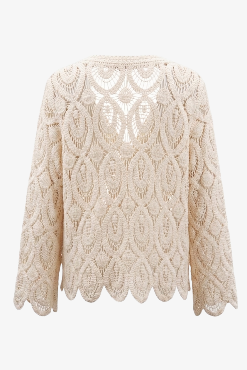 Pearl-Embellished Beach Kimono
