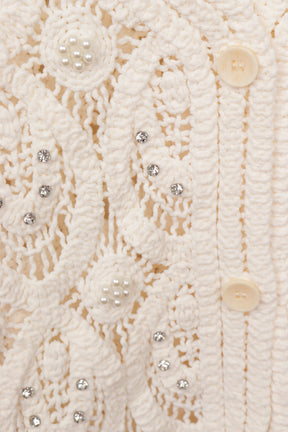 Pearl-Embellished Beach Kimono