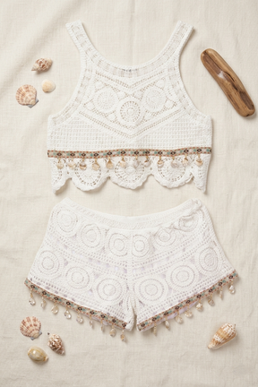 Shell-Trimmed Beach Set
