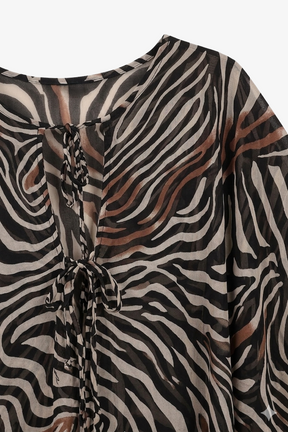 Zebra-Print Beach Dress